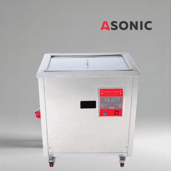 ASONIC IND-1000 professional ultrasonic cleaner with large volume tank for thorough cleaning of industrial parts.
