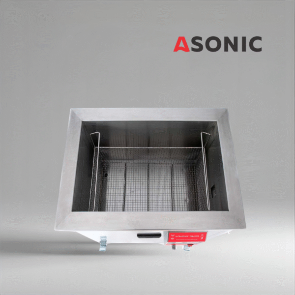 ASONIC IND-1000 high-capacity ultrasonic cleaning machine designed for industrial parts and automotive components.