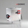 ASONIC IND-1000 ultrasonic bath, durable stainless steel system for heavy-duty cleaning in factories and workshops.