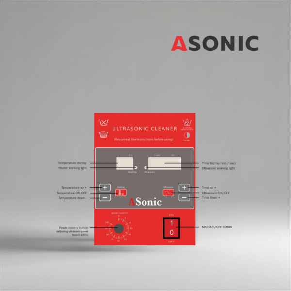 ASONIC IND-1000 industrial ultrasonic cleaner with large tank capacity for deep cleaning of machinery and components.