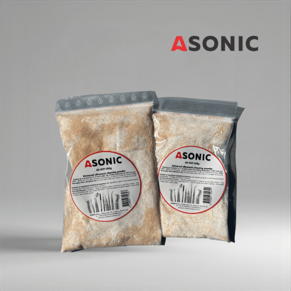 ASONIC AS-UCP ultrasonic cleaning powder, concentrated solution for safe removal of dirt, grease and oxidation.