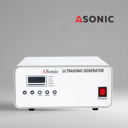 ASONIC generator unit for ultrasonic cleaning systems, durable design providing consistent ultrasonic energy.
