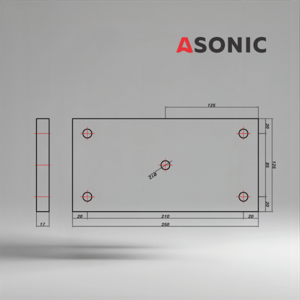 ASONIC HEATER-1000W-5screws-2 external ultrasonic cleaner reservoir heater