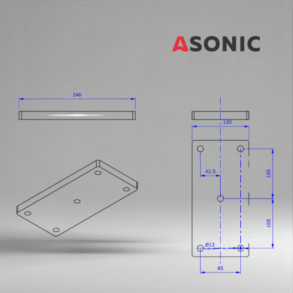 ASONIC HEATER-1000W-5screws-3 external ultrasonic cleaner reservoir heater