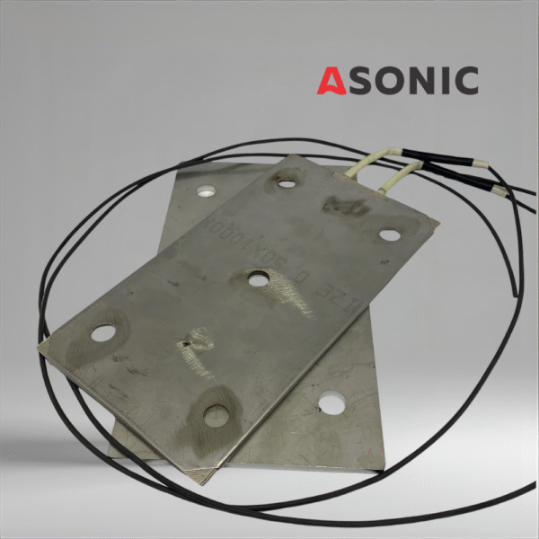ASONIC heater 1500W, slim heating element for ultrasonic reservoirs, ensuring fast heating of large cleaning tanks.”