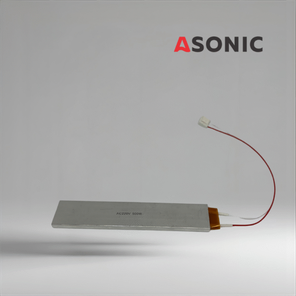 ASONIC heater 500W, compact heating element for ultrasonic reservoirs, designed for medium tank applications.