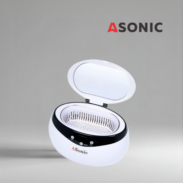 ASONIC HOME-650 ultrasonic bath, stainless steel unit for reliable home cleaning of accessories and tools.