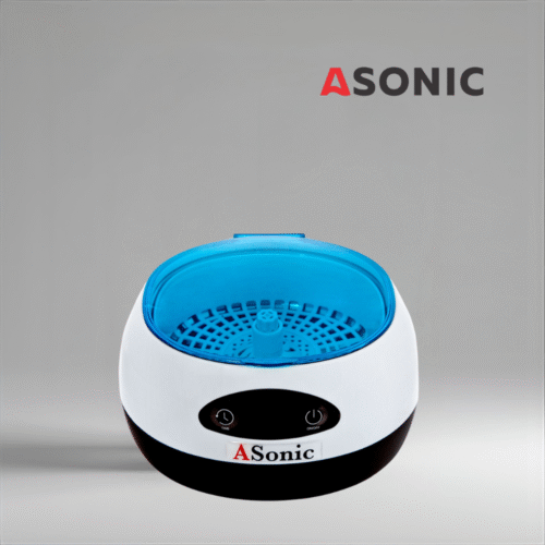 ASONIC HOME-750 stainless steel ultrasonic cleaning unit, compact design for home users.
