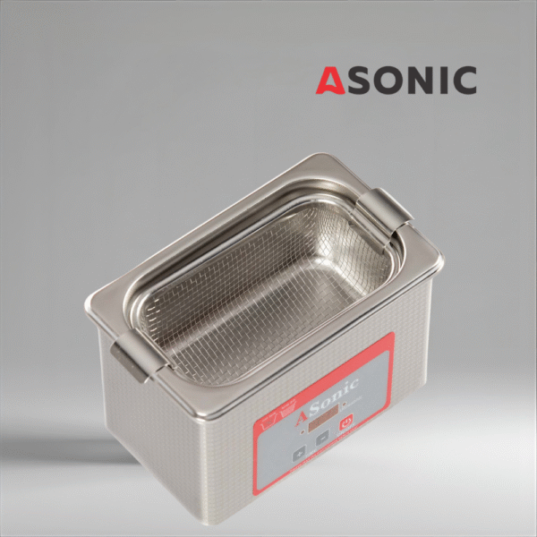 ASONIC PRO-08-40kHz-3 ASONIC PRO-08 40kHz ultrasonic bath, portable unit designed for amateur use and small cleaning tasks.