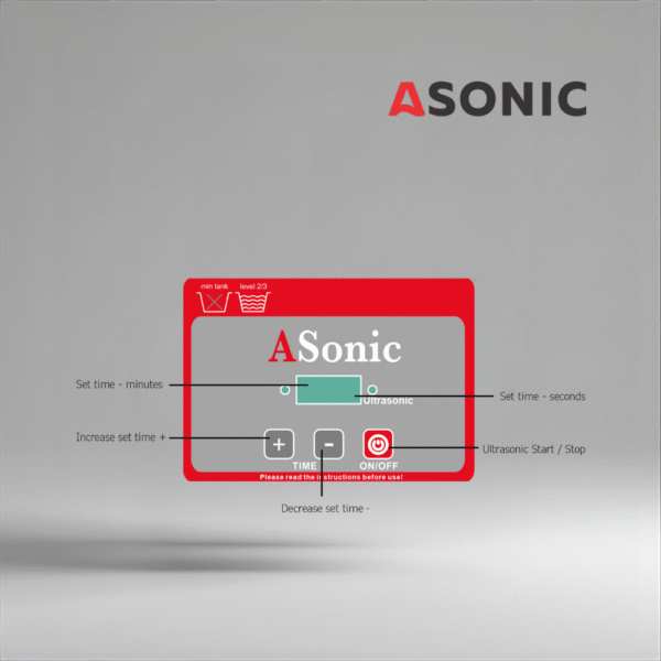 ASONIC PRO-08-40kHz-7 ASONIC PRO-08 ultrasonic cleaner, small 40kHz unit for jewelry, coins and household accessories.
