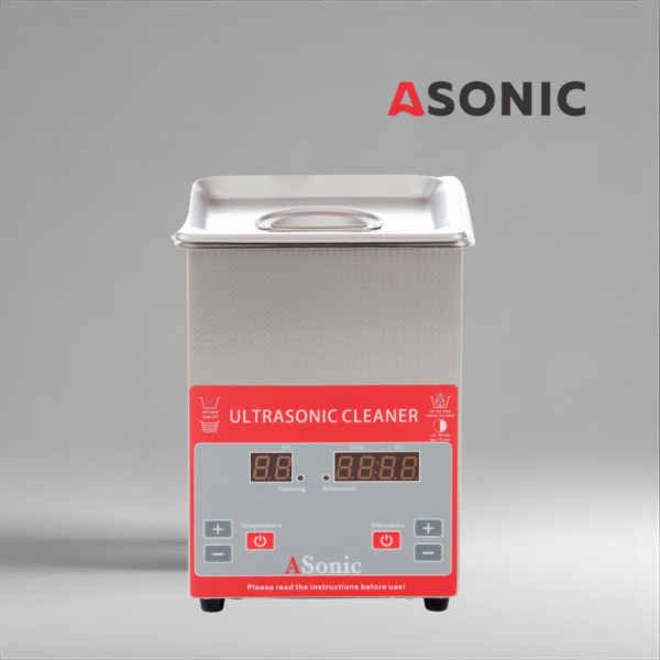 ASONIC PRO 2L stainless-steel ultrasonic cleaner with closed lid for semi-professional use.