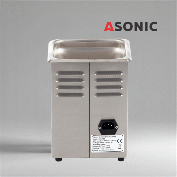 ASONIC PRO-20-40kHz-3 ASONIC PRO-20 stainless steel ultrasonic cleaner, compact design for amateur and home use