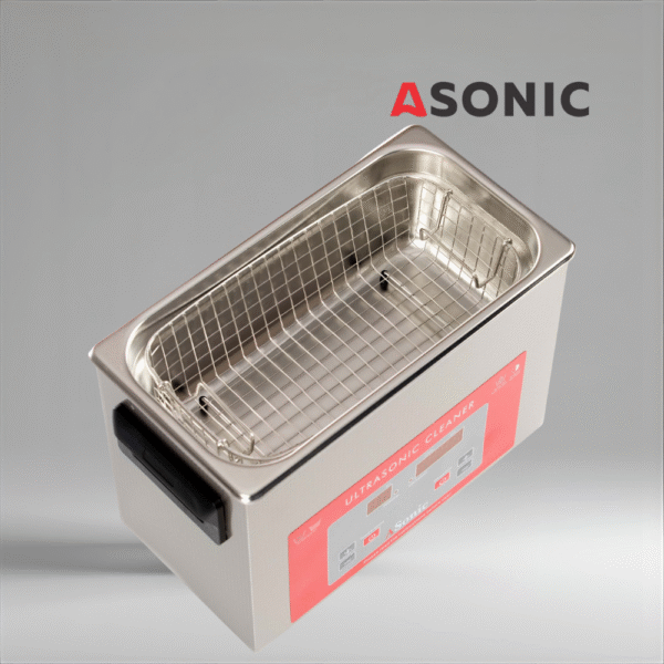 ASONIC PRO-50 ultrasonic bath, stainless steel tank for cleaning jewelry, glasses and household tools.