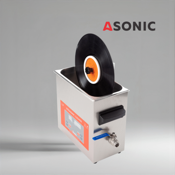 ASONIC Vinyl Cleaner-02 cleaning solution, compact bottle for ultrasonic cleaning of vinyl plates.