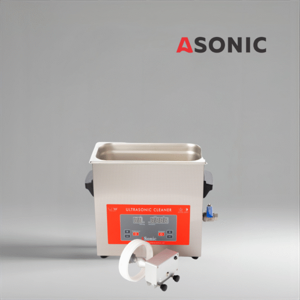 ASONIC Vinyl Cleaner-02 ultrasonic solution, compact size for cleaning up to 2 vinyl records safely and effectively.