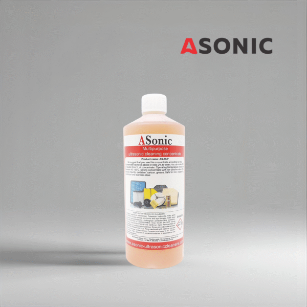 ASONIC AS-MLP-1 ultrasonic multipurpose cleaner, 1L concentrate for safe and effective everyday cleaning applications