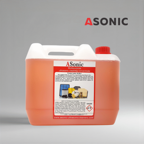 SONIC AS-MLP-5 multipurpose ultrasonic detergent, 5L universal solution for industrial and laboratory cleaning tasks.