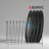 ASONIC vinyl record drying stand for 10 LPs, compact holder to safely air-dry records after ultrasonic cleaning.