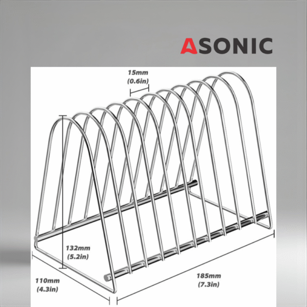ASONIC record drying rack for 10 vinyl plates, durable stand for collectors to dry cleaned records safely.