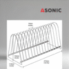 ASONIC record drying rack for 15 vinyl plates, stable stand for audiophiles to dry multiple LPs at once.