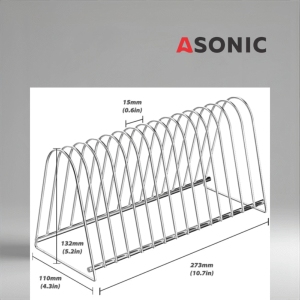 ASONIC record drying rack for 15 vinyl plates, stable stand for audiophiles to dry multiple LPs at once.
